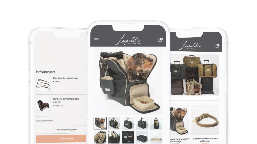 Leopolds Finest for Dogs Webdesign Mockup mobil